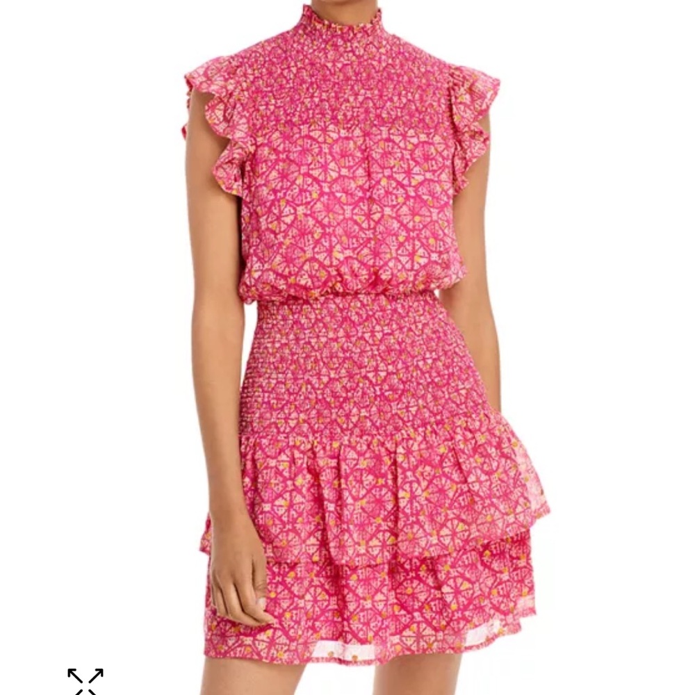AQUA Printed Flutter Sleeve Mini Dress